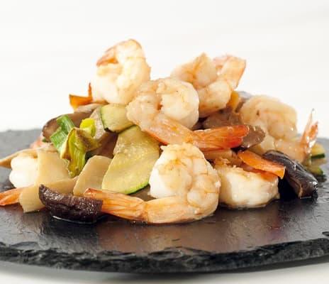 Prawns with vegetables